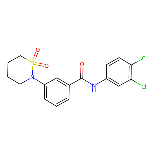 N-(3,4-dichlorophenyl)-3-(1,1-dioxido-1,2-thiazinan-2-yl)benzamide structure