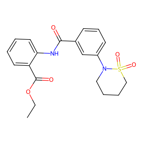 Ethyl 2-({[3-(1,1-dioxido-1,2-thiazinan-2-yl)phenyl]carbonyl}amino)benzoate structure