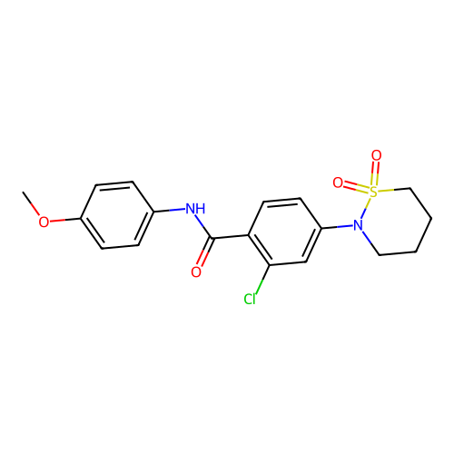 2-chloro-4-(1,1-dioxido-1,2-thiazinan-2-yl)-N-(4-methoxyphenyl)benzamide structure