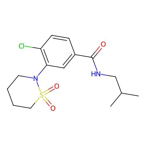 4-chloro-3-(1,1-dioxido-1,2-thiazinan-2-yl)-N-(2-methylpropyl)benzamide structure
