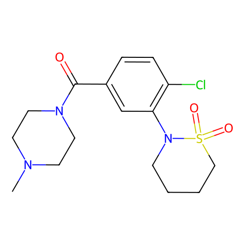 [4-chloro-3-(1,1-dioxothiazinan-2-yl)phenyl]-(4-methylpiperazin-1-yl)methanone structure