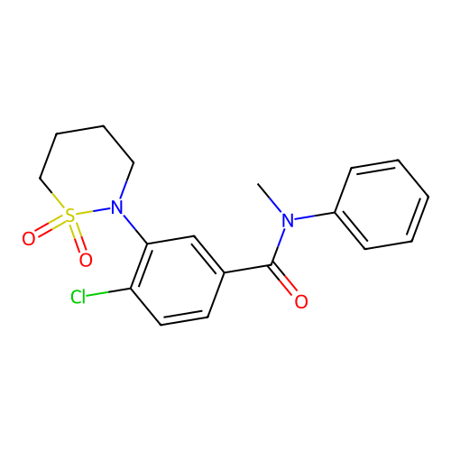 4-chloro-3-(1,1-dioxido-1,2-thiazinan-2-yl)-N-methyl-N-phenylbenzamide structure