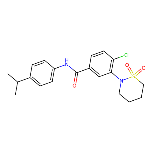 4-chloro-3-(1,1-dioxido-1,2-thiazinan-2-yl)-N-[4-(propan-2-yl)phenyl]benzamide structure