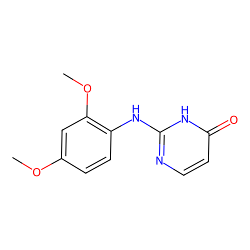 2-(2,4-dimethoxyanilino)-4(3H)-pyrimidinone structure