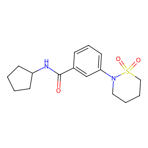 N-cyclopentyl-3-(1,1-dioxido-1,2-thiazinan-2-yl)benzamide structure