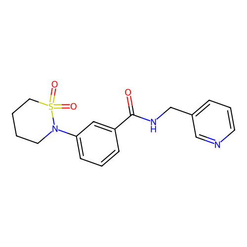 3-(1,1-dioxido-1,2-thiazinan-2-yl)-N-(pyridin-3-ylmethyl)benzamide structure