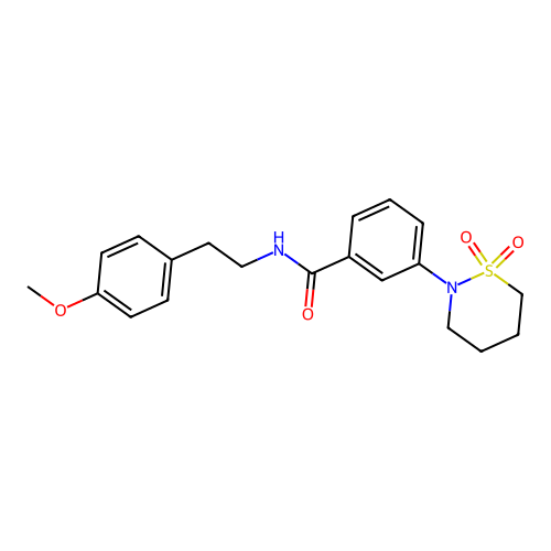 3-(1,1-dioxido-1,2-thiazinan-2-yl)-N-[2-(4-methoxyphenyl)ethyl]benzamide structure