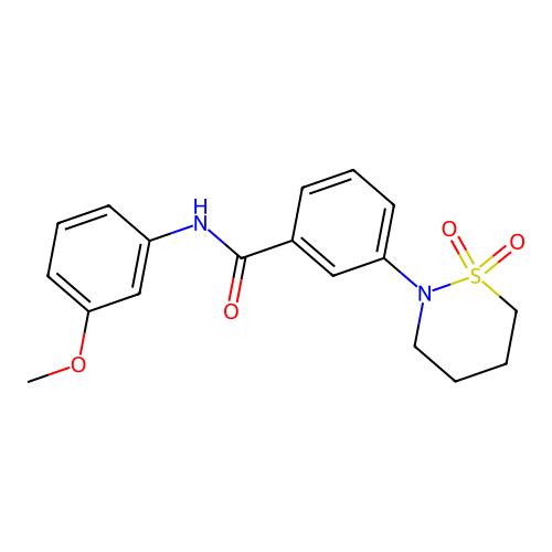 3-(1,1-dioxido-1,2-thiazinan-2-yl)-N-(3-methoxyphenyl)benzamide structure