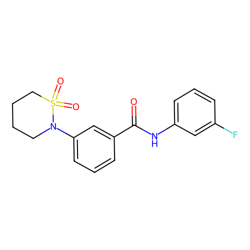 3-(1,1-dioxido-1,2-thiazinan-2-yl)-N-(3-fluorophenyl)benzamide structure