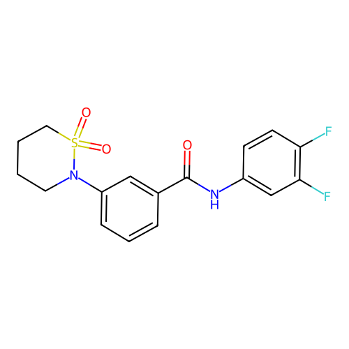 N-(3,4-difluorophenyl)-3-(1,1-dioxido-1,2-thiazinan-2-yl)benzamide structure