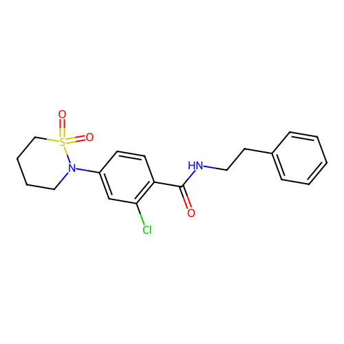 2-chloro-4-(1,1-dioxido-1,2-thiazinan-2-yl)-N-(2-phenylethyl)benzamide structure