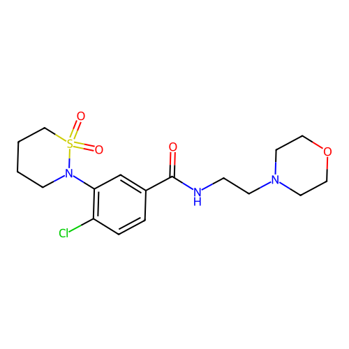 4-chloro-3-(1,1-dioxido-1,2-thiazinan-2-yl)-N-[2-(morpholin-4-yl)ethyl]benzamide structure