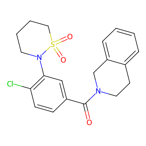 [4-chloro-3-(1,1-dioxothiazinan-2-yl)phenyl]-(3,4-dihydro-1H-isoquinolin-2-yl)methanone structure