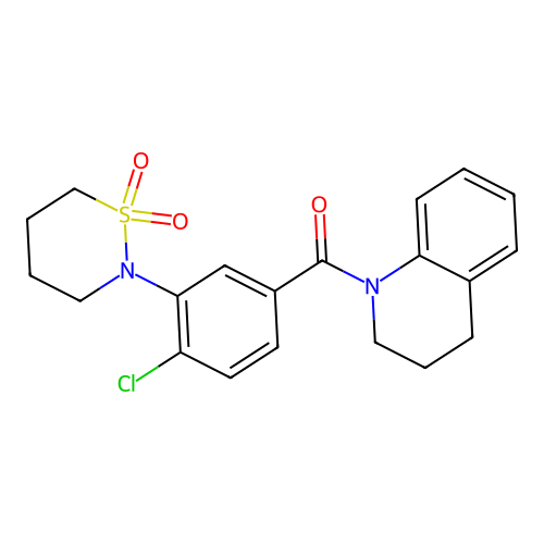 [4-chloro-3-(1,1-dioxothiazinan-2-yl)phenyl]-(3,4-dihydro-2H-quinolin-1-yl)methanone structure