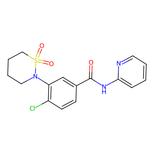 4-chloro-3-(1,1-dioxido-1,2-thiazinan-2-yl)-N-(pyridin-2-yl)benzamide structure