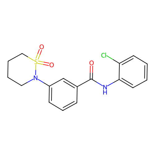 N-(2-chlorophenyl)-3-(1,1-dioxido-1,2-thiazinan-2-yl)benzamide structure