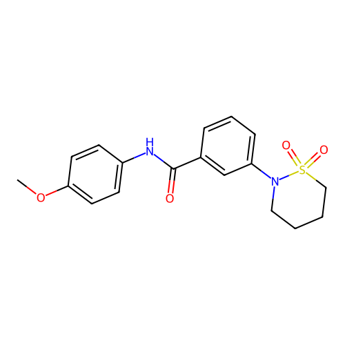 3-(1,1-dioxido-1,2-thiazinan-2-yl)-N-(4-methoxyphenyl)benzamide structure