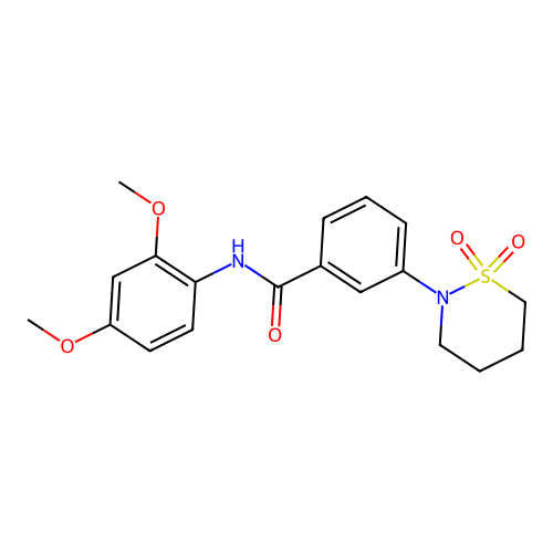 N-(2,4-dimethoxyphenyl)-3-(1,1-dioxido-1,2-thiazinan-2-yl)benzamide structure