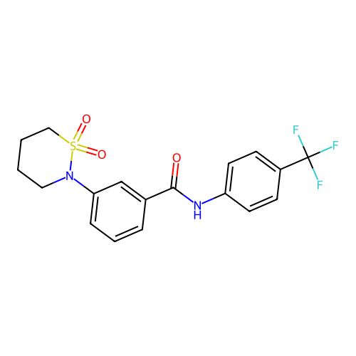 3-(1,1-dioxido-1,2-thiazinan-2-yl)-N-(4-(trifluoromethyl)phenyl)benzamide structure