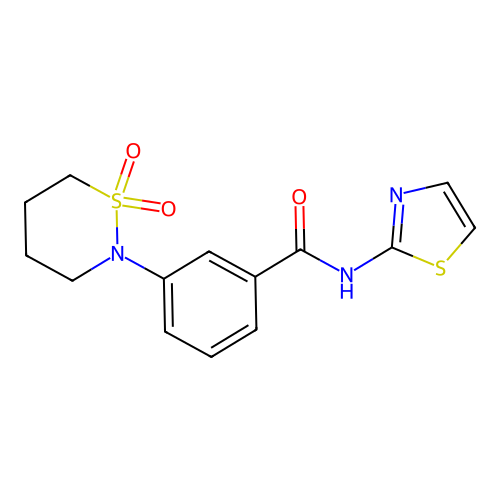 3-(1,1-dioxido-1,2-thiazinan-2-yl)-N-(1,3-thiazol-2-yl)benzamide structure