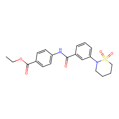 Ethyl 4-({[3-(1,1-dioxido-1,2-thiazinan-2-yl)phenyl]carbonyl}amino)benzoate structure