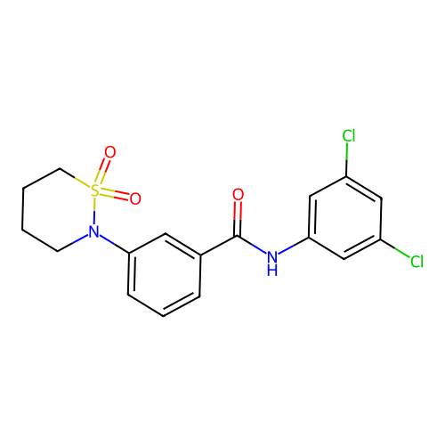 N-(3,5-dichlorophenyl)-3-(1,1-dioxido-1,2-thiazinan-2-yl)benzamide structure