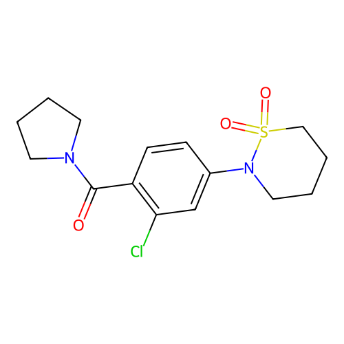 (2-Chloro-4-(1,1-dioxido-1,2-thiazinan-2-yl)phenyl)(pyrrolidin-1-yl)methanone structure