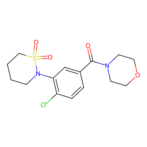 [4-Chloro-3-(1,1-dioxido-1,2-thiazinan-2-yl)phenyl](morpholin-4-yl)methanone structure