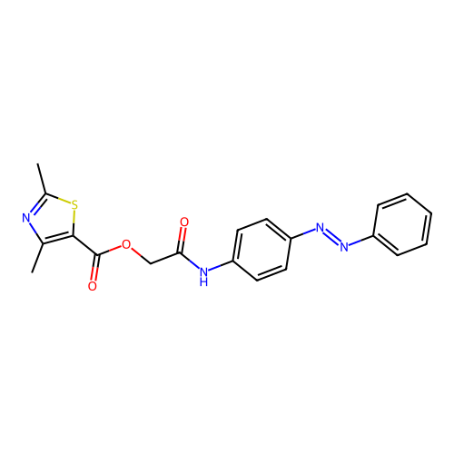 5-Thiazolecarboxylic acid, 2,4-dimethyl-, 2-oxo-2-[[4-(2-phenyldiazenyl)phenyl]amino]ethyl ester structure