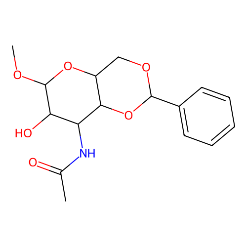 Methyl 3-acetamido-4,6-O-benzylidene-3-deoxyhexopyranoside structure