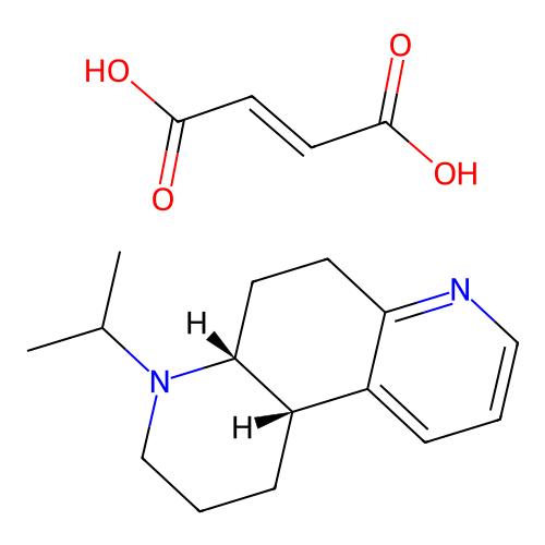 4,7-Phenanthroline, 1,2,3,4,4a,5,6,10b-octahydro-4-propyl-, maleate, cis- structure