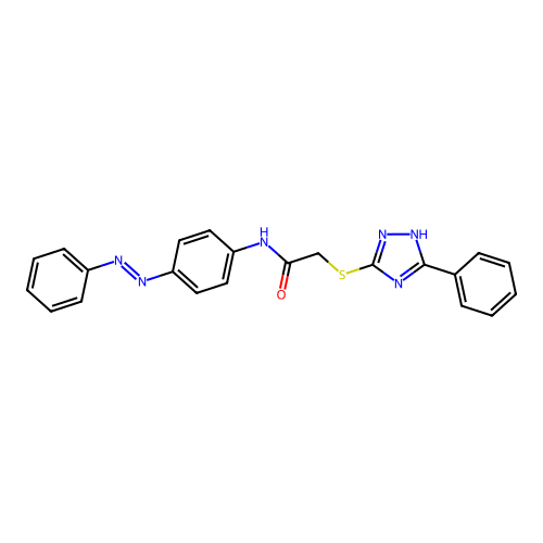 Acetamide, N-[4-(2-phenyldiazenyl)phenyl]-2-[(3-phenyl-1H-1,2,4-triazol-5-yl)thio]- structure