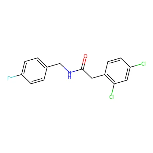 2,4-二氯-N-[(4-氟苯基)甲基]苯乙酰胺 structure