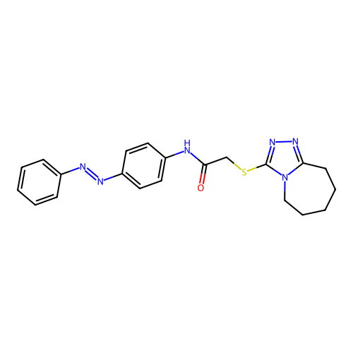 Acetamide, N-[4-(2-phenyldiazenyl)phenyl]-2-[(6,7,8,9-tetrahydro-5H-1,2,4-triazolo[4,3-a]azepin-3-yl)thio]- structure