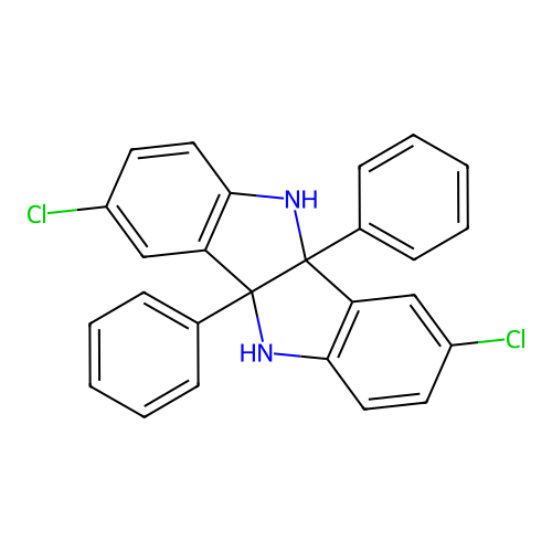 3,8-Dichloro-4b,9b-diphenyl-4b,5,9b,10-tetrahydroindolo[3,2-b]indole structure