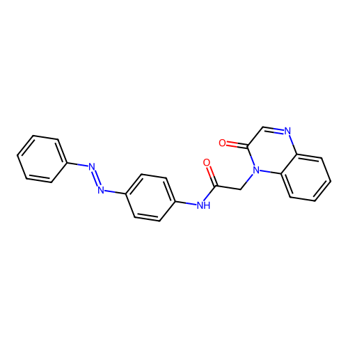 1(2H)-Quinoxalineacetamide, 2-oxo-N-[4-(2-phenyldiazenyl)phenyl]- structure