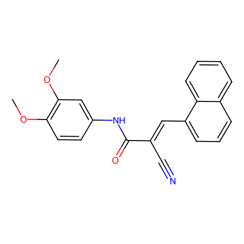 2-cyano-N-(3,4-dimethoxyphenyl)-3-(naphthalen-1-yl)prop-2-enamide structure