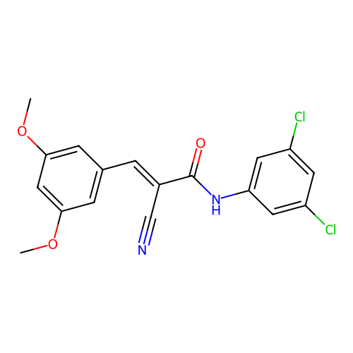 (E)-2-cyano-N-(3,5-dichlorophenyl)-3-(3,5-dimethoxyphenyl)prop-2-enamide structure