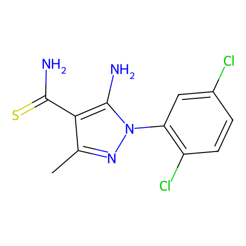 5-Amino-1-(2,5-dichlorophenyl)-3-methylpyrazole-4-carbothioamide structure
