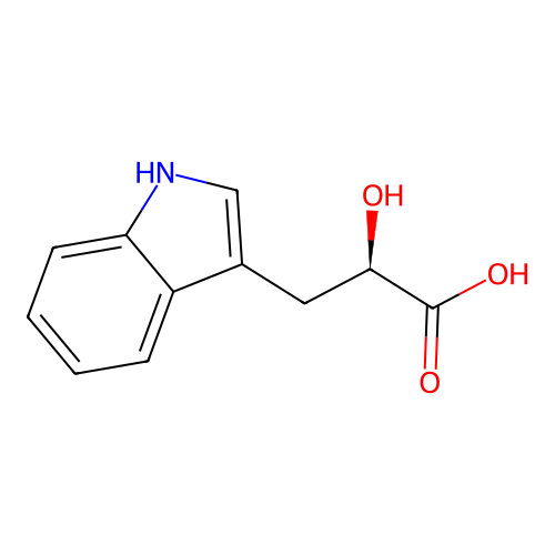 (2R)-2-hydroxy-3-(1H-indol-3-yl)propanoic acid structure