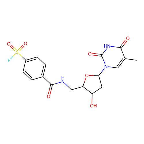 5'-deoxy-5'-<4-(fluorosulfonyl)benzamido>thymidine structure