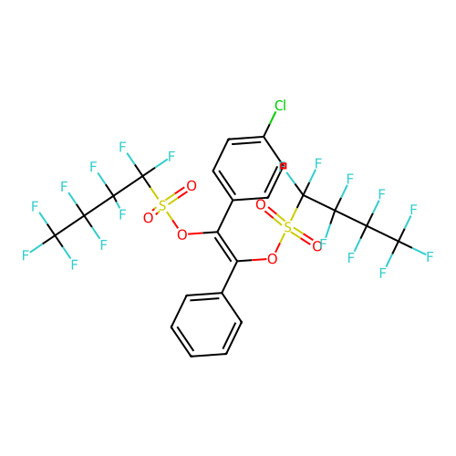 Ethylene, 1,2-bis[(nonafluorobutanesulfonyl)oxy]-1-(4-chlorophenyl)-2-phenyl- structure