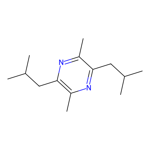 2,5-Bis(2-methylpropyl)-3,6-dimethylpyrazine structure