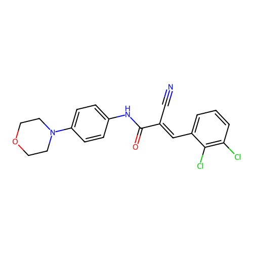 (E)-2-cyano-3-(2,3-dichlorophenyl)-N-(4-morpholin-4-ylphenyl)prop-2-enamide structure
