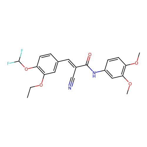 (E)-2-cyano-3-[4-(difluoromethoxy)-3-ethoxyphenyl]-N-(3,4-dimethoxyphenyl)prop-2-enamide structure