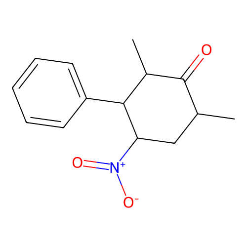 2,6-Dimethyl-4-nitro-3-phenyl-cyclohexanone structure