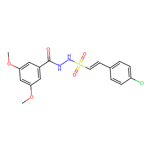 N'-[(E)-2-(4-chlorophenyl)ethenyl]sulfonyl-3,5-dimethoxybenzohydrazide structure