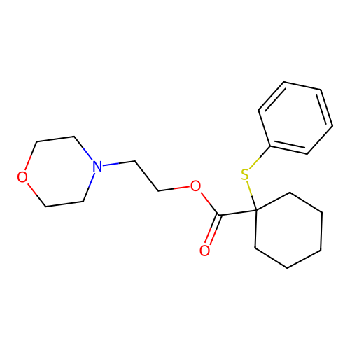 2-Morpholin-4-ylethyl 1-phenylsulfanylcyclohexane-1-carboxylate structure