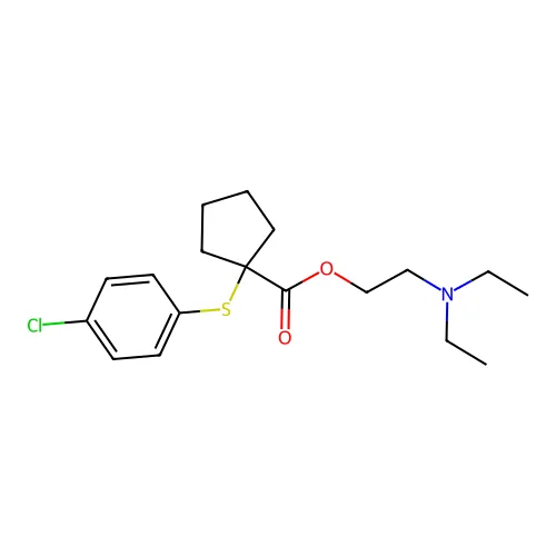2-(二乙氨基)乙基 1-(4-氯苯基)硫基环戊烷-1-羧酸酯 structure