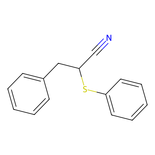 3-Phenyl-2-phenylsulfanylpropanenitrile structure
